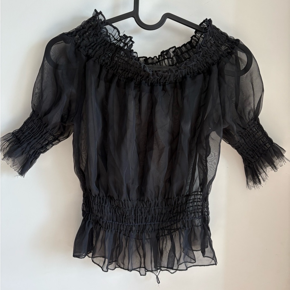 Sheer Transparent Off The Shoulder Top